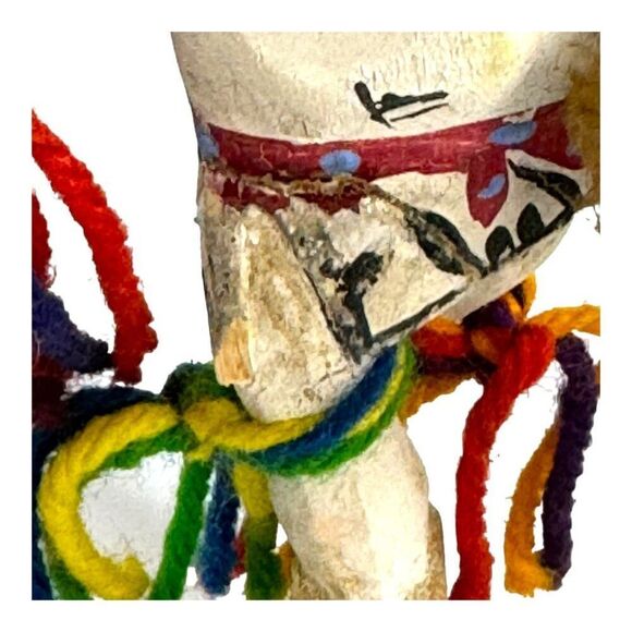 Vintage Hopi Hoop Dancer Kachina Doll Handcrafted  8" Tall Unique Folk Art SEE - Picture 7 of 9